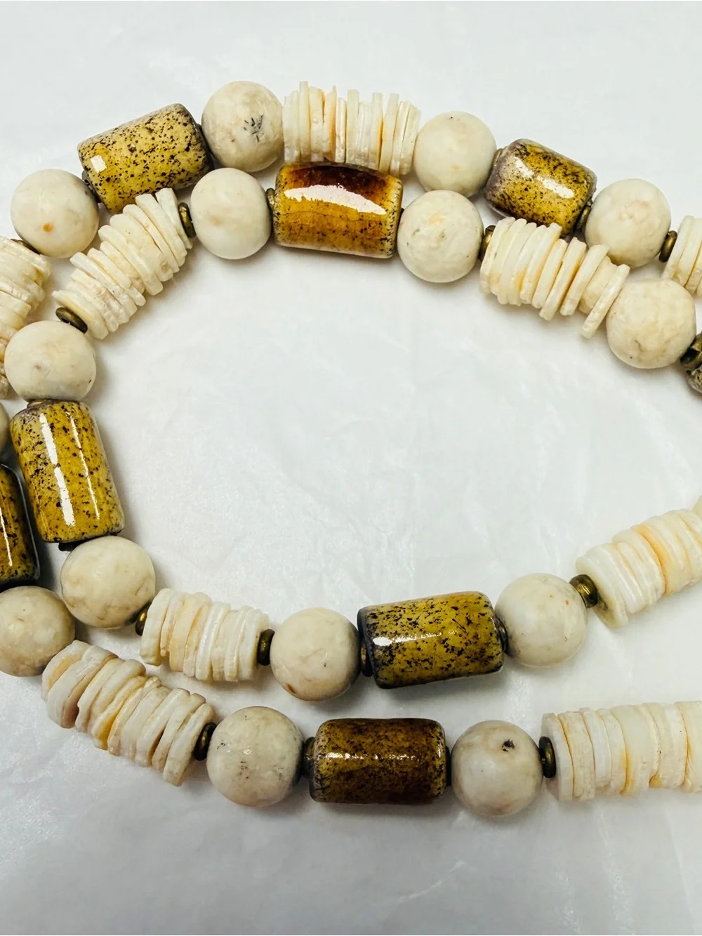 Unisex Hand Crafted Earthy Beaded Necklace with Stone Accents